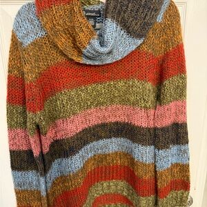 Signature Studio Multicolor Striped Cowl Neck Sweater